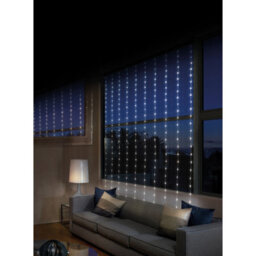 Premier Decorations Limited Premier 240 Led Flexibrights Curtain Light 2M X 1.5M Lit Area Clear Cable - thumbnail 2
