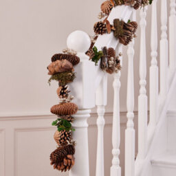 Dibor Woodland Walk Natural Finish Xmas Decoration Table Garland Decorative Christmas Garland 1.2M - thumbnail 1