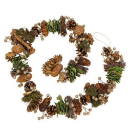 Dibor Woodland Walk Natural Finish Xmas Decoration Table Garland Decorative Christmas Garland 1.2M - thumbnail 2