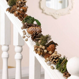 Dibor Woodland Walk Natural Finish Xmas Decoration Table Garland Decorative Christmas Garland 1.2M - thumbnail 4