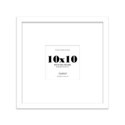 "10X10"" White Picture Frame - 10X10"" Square Frame With 7X7"" Mount For 10X10""/7X7"" Pictures Classic Style Photo Display, 1 Pack" - thumbnail 1
