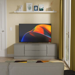 Messina Matt Dusk Grey Tv Stand With 2 Drawers, (H)49.5Cm X (W)144.2Cm X (D)40Cm - thumbnail 1