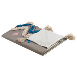 Beliani Blanket Kottayam Cotton 130 X 180 Cm Grey