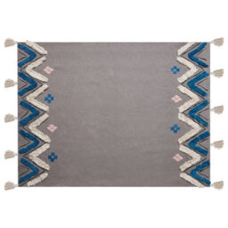 Beliani Blanket Kottayam Cotton 130 X 180 Cm Grey - thumbnail 5