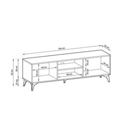 Arte Stylish Diamond Tv Cabinet H500mm W1540mm D390mm - Oak Evoke & Black For Modern Living Spaces - thumbnail 5