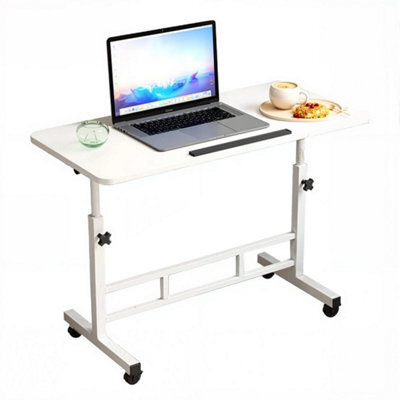 80X40Cm/white Height Adjustable Standing Desk Tilting Overbed Table - image 1