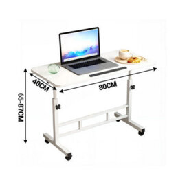 80X40Cm/white Height Adjustable Standing Desk Tilting Overbed Table - thumbnail 2