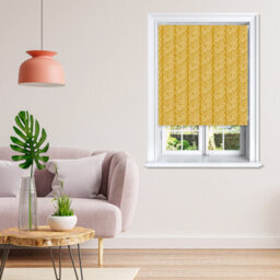 Lister Cartwright Beanstalk Leaf Patterned Roller Blinds - (180 X 140 Cm) Easy To Fit Child Safety Included - Saffron - thumbnail 2