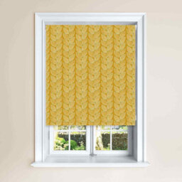 Lister Cartwright Beanstalk Leaf Patterned Roller Blinds - (180 X 140 Cm) Easy To Fit Child Safety Included - Saffron