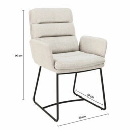 Xample Akante Copenhague Off White Fabric Dining Chairs 2 Pack Foam Padded Modern Metal Frame Kitchen Dining Seating - thumbnail 2