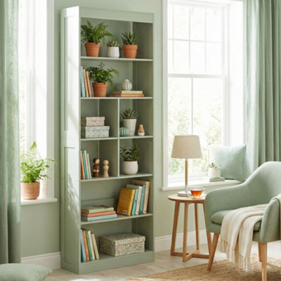 Homcom Bookcase, 6-Tier Bookshelf With Anti-Tipping Design, Green - image 1