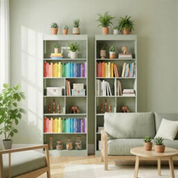 Homcom Bookcase, 6-Tier Bookshelf With Anti-Tipping Design, Green - thumbnail 9