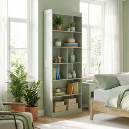 Homcom Bookcase, 6-Tier Bookshelf With Anti-Tipping Design, Green - thumbnail 8