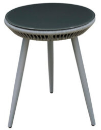 Dellonda Echo 3 Piece Aluminium Outdoor Balcony Chair & Table Set Glass Top Grey - thumbnail 9