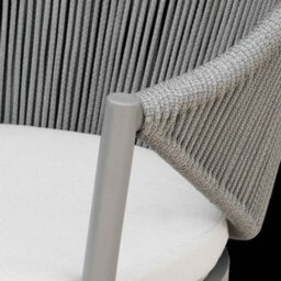 Dellonda Echo 3 Piece Aluminium Outdoor Balcony Chair & Table Set Glass Top Grey - thumbnail 5