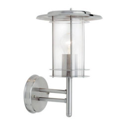 Luminosa Lighting Luminosa York 1 Light Outdoor Wall Lantern Polished Stainless Steel, Clear Polycarbonate Ip44, E27 - thumbnail 1
