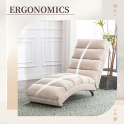 Matteo Fabric Relaxation Chaise Lounge Chair With Gentle Vibration, Beige - thumbnail 4