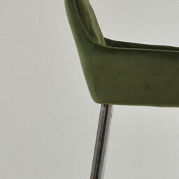 Lakeland Furniture Carson Olive Green Velvet Chrome Fixed Base Bar Stool - thumbnail 7