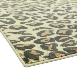 Leopard Beige Modern Animal Easy To Clean Living Room Bedroom & Dining Room Rug-200Cm X 290Cm - thumbnail 5