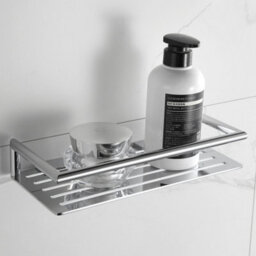 Showerdrape Verso Stainless Steel Chrome Rectangular Shower Basket - thumbnail 1