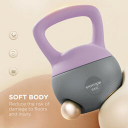 (6Kg, Purple And Grey) Sportnow Soft Kettlebell With Non-Slip Handle Lifting - thumbnail 4