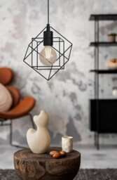 Eglo Straiton Black Steel Modern Geometric Pendant Light - thumbnail 4