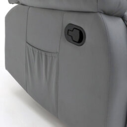 Roma Leather Manual Recliner 2 Seater Sofa In Grey Colour - thumbnail 4