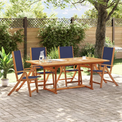 Berkfield Folding Garden Chairs 4 Pcs Solid Wood Acacia And Textilene - image 1