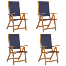 Berkfield Folding Garden Chairs 4 Pcs Solid Wood Acacia And Textilene - thumbnail 2