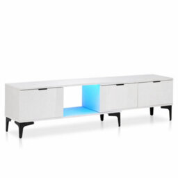 White High Gloss Led Tv Stand Cabinet With Drawers