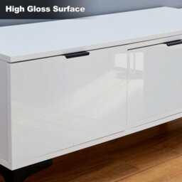 White High Gloss Led Tv Stand Cabinet With Drawers - thumbnail 3