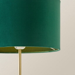 Valuelights Charles Gold Table Lamp With Green Velvet Shade And Bulb - thumbnail 3
