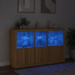 Vidaxl Sideboard With Led Lights Sonoma Oak 162X37X100 Cm - thumbnail 5