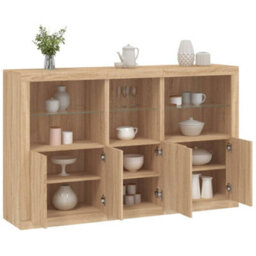 Vidaxl Sideboard With Led Lights Sonoma Oak 162X37X100 Cm - thumbnail 1