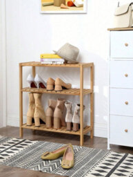 LEDREM Bamboo Storage Shelf, 3-Tier Shelving Unit, Multifunctional, In The Hallway, Bathroom, Living Room, Balcony, Kitchen, Natural - thumbnail 5