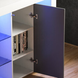 Lassic Vida Designs Azura White & Grey 1 Door Large Led Sideboard Storage Cabinet Cupboard - thumbnail 6