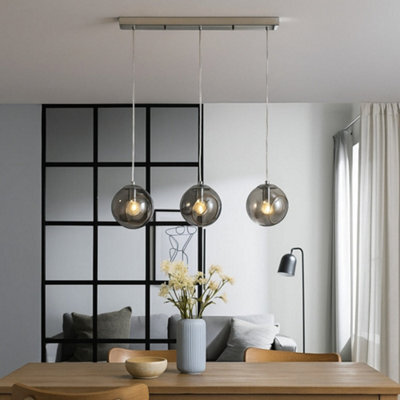 Pagazzi Lighting Pagazzi Nia Chrome Smoke 3-Light Pendant Bar - image 1