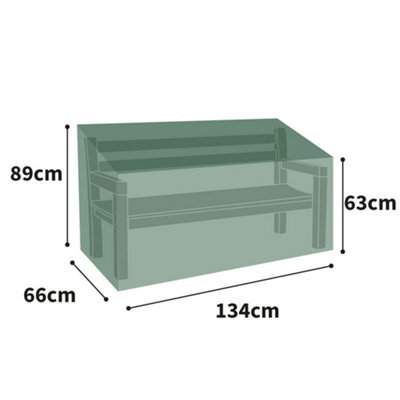 Bosmere All-Weather Bench Cover 2 Seat Green 134Cm X 89Cm X 66Cm All Weather Protection 6 Year Guarantee - image 1