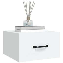 Berkfield Wall-Mounted Bedside Cabinet White 35X35X20 Cm - thumbnail 4