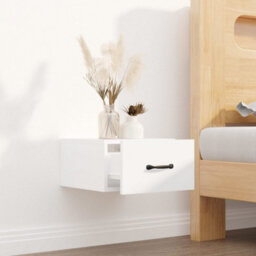Berkfield Wall-Mounted Bedside Cabinet White 35X35X20 Cm - thumbnail 3