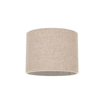 Happy Homewares Contemporary And Stylish Natural Linen 8 Lamp Shade In Oatmeal - 20Cm Diameter - image 1