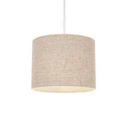 Happy Homewares Contemporary And Stylish Natural Linen 8 Lamp Shade In Oatmeal - 20Cm Diameter - thumbnail 2