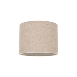 Happy Homewares Contemporary And Stylish Natural Linen 8 Lamp Shade In Oatmeal - 20Cm Diameter - thumbnail 1