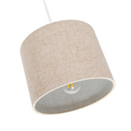 Happy Homewares Contemporary And Stylish Natural Linen 8 Lamp Shade In Oatmeal - 20Cm Diameter - thumbnail 3