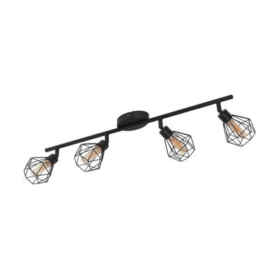 Stylish Black Flush Ceiling Light With Amber Glass Shades And G9 Led Bulbs - image 1