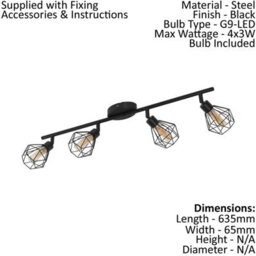 Stylish Black Flush Ceiling Light With Amber Glass Shades And G9 Led Bulbs - thumbnail 2
