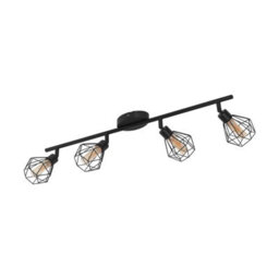 Stylish Black Flush Ceiling Light With Amber Glass Shades And G9 Led Bulbs - thumbnail 1