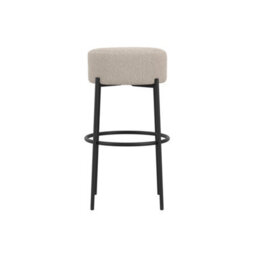 Wyld Haus Tanji Cream Boucle Round Counter Stool With Black Matt Metal Legs - thumbnail 2