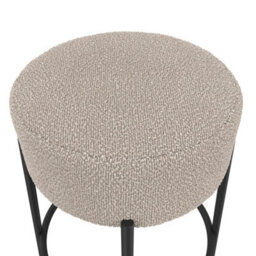 Wyld Haus Tanji Cream Boucle Round Counter Stool With Black Matt Metal Legs - thumbnail 4