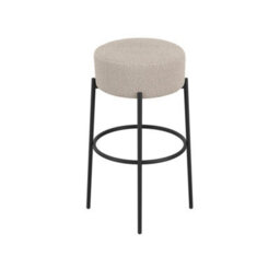 Wyld Haus Tanji Cream Boucle Round Counter Stool With Black Matt Metal Legs - thumbnail 3